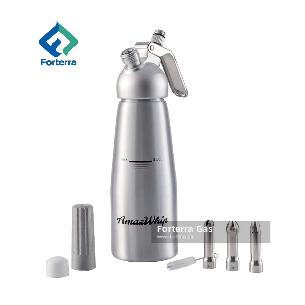 Aluminum 500ML Cream Dispenser Whipped Cream Whipper with Decorating Nozzles