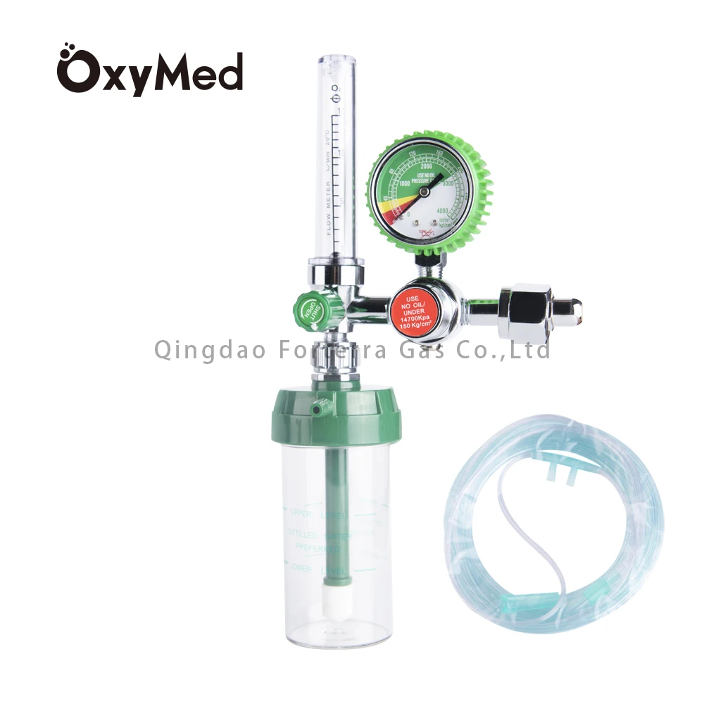 G5/8 CGA540 Oxygen Pressure Regulator O2 Pressure Reducer with Flow Meter Gauge 0-15/L Min